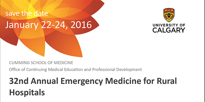 Save the date: 32nd Annual Emergency Medicine for Rural Hospitals             – 5th November 2015