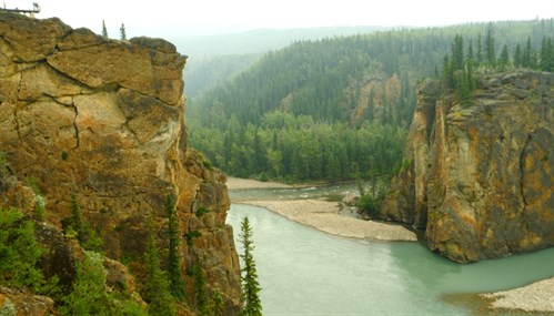 Sulphur Gates, the meeting place of the Smoky and Sulphur Rivers located just SW of Grande Cache.