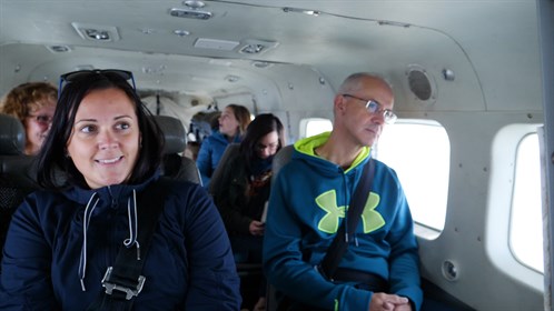 Members of CAREERS: The Next Generation and RhPAP head an hour north of Fort McMurray to Fort Chipewyan aboard McMurray Aviation.