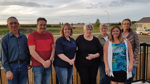 RhPAP Development Consultant Colleen Lindholm (second from right) with the Consort and District Medical Centre Society.