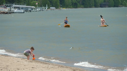 Paddleboarders on Cold Lake.